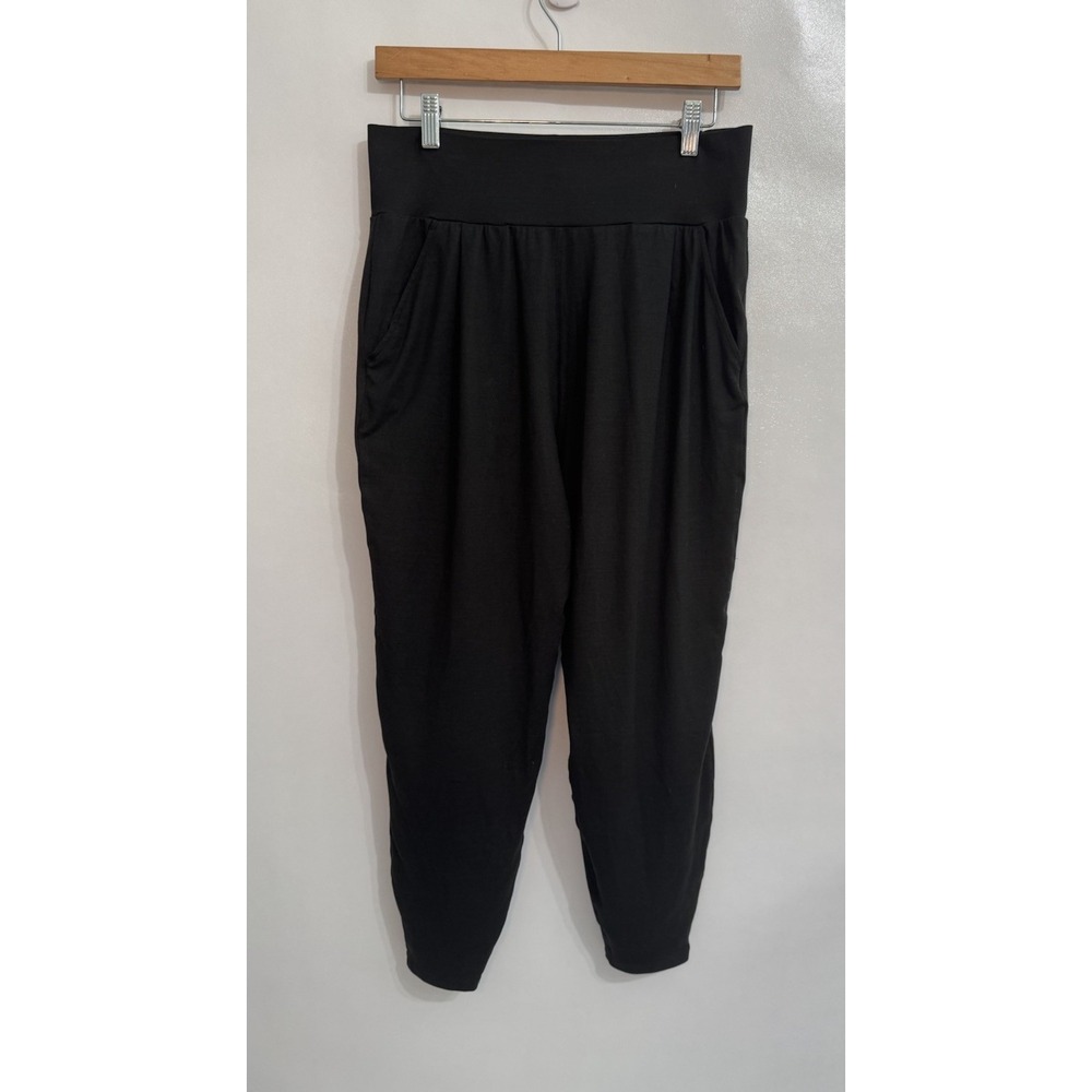 Vuori Womens Medium Lux Harem Pants Black Comfy Loose Pull On Leggings Waistband